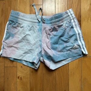 Adidas Women's Blue and Pink Shorts
